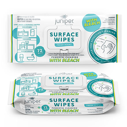 KYNC Custom Juniper Clean Surface Wipes Flow Pack